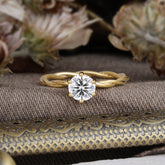 Round Cut Lab Diamond Timeless Solitaire Engagement Ring with Twisted Band